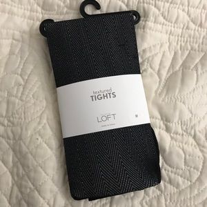 LOFT Textured Tights in Black, NWT!